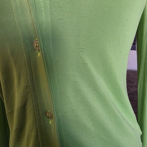 Dolce & Gabbana Jeans Women’s XS Sheer Lime Green Button Up Blouse Top Italy - Picture 13 of 16